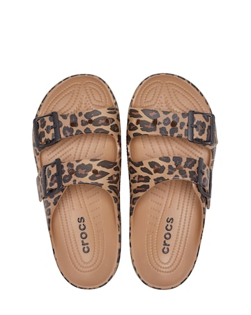 Crocs Sepia/Leopard Saturday Animal Sandal - Standard Fit