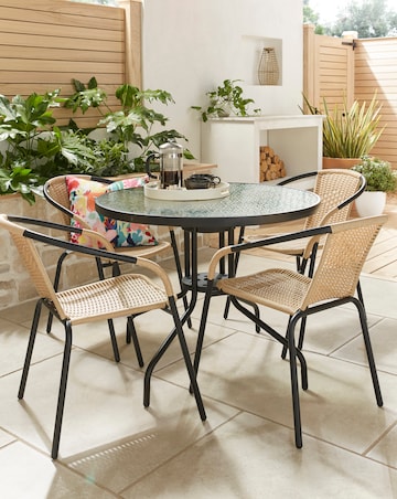 Rattan 4 Seater Dining Set