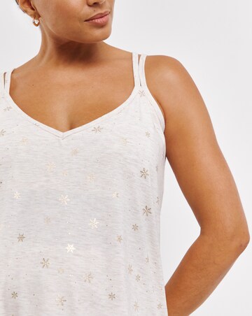 Pretty Lounge Snowflake Fold Top Culotte Pyjama Set