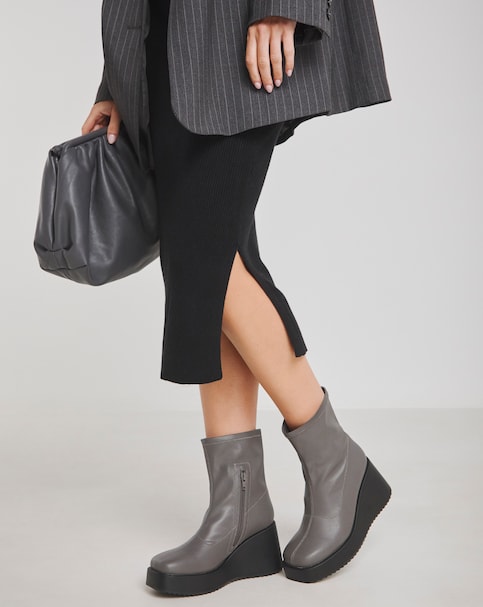 Noah Stretch Upper Wedge Ankle Boots - Extra Wide Fit (EEE)
