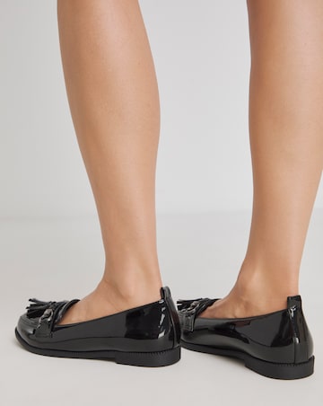 Simply Be Tampa Low Cut Tassel Loafers Wide E Fit