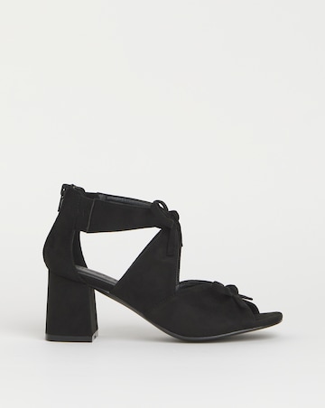 Dali Double Bow Block Heel Shoe Boots - Wide Fit (E)