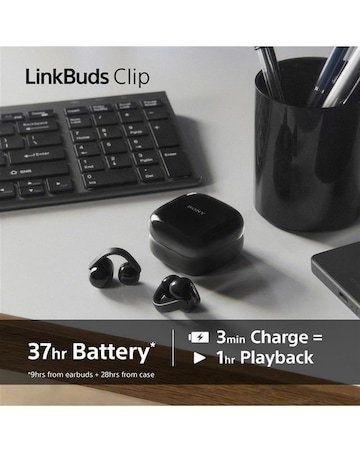 Sony LinkBuds Clip Open-Ear True Wireless Earbuds - Black