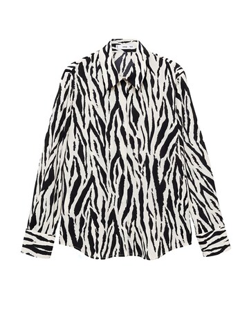 Mango Zebra Printed Flowy Shirt