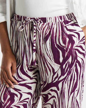 Zebra Crinkle Wide Leg Trouser