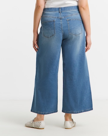 Simply Be Blue 24/7 Crop Wide Leg Jeans