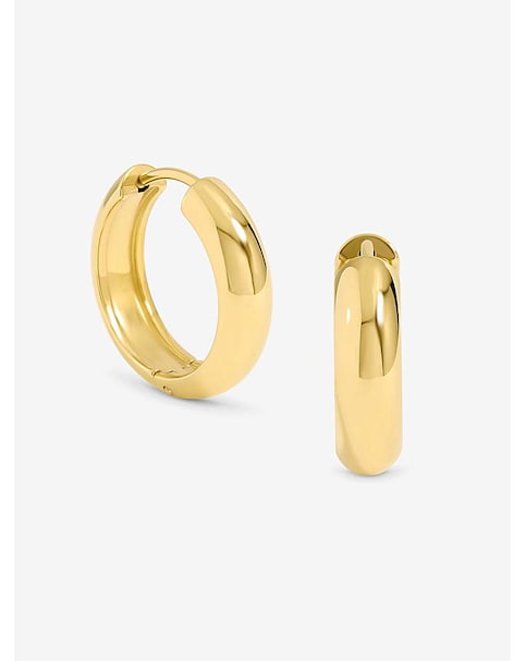 Jon Richard Gold Plated Stainless Steel Small Flat Surface Hoop Earrings