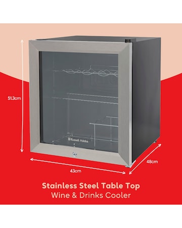 Russell Hobbs RHGWC3SS-C-LCK Beverage Cooler with Lock - Stainless Steel