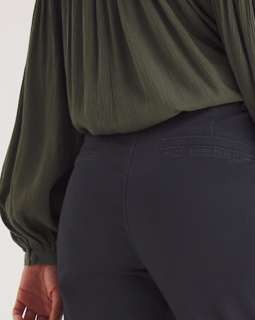 Navy Stretch Chino Cropped Trousers