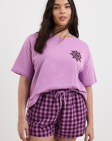 Simply Be Gingham Pyjama Short Set