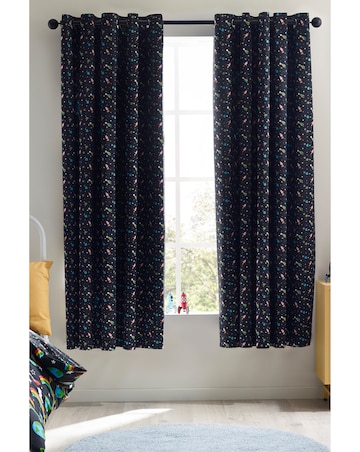 Catherine Lansfield Rainbow Rockets Eyelet Curtains Two Panels
