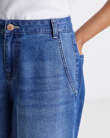 Mid Wash Lightweight Palazzo Jeans