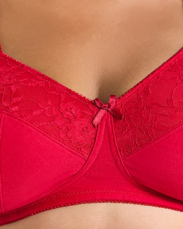 Pretty Secrets (2 Pack) New Sarah Cotton Non Wired Bras (B-G) Navy/Red