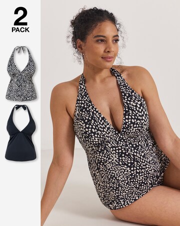 Simply Be 2 Pack Value Halterneck Tankini Tops