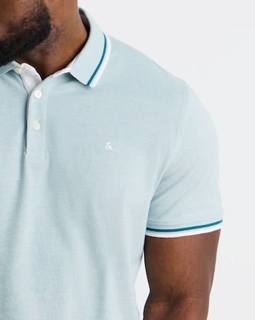 Jack & Jones Paulos Tipped Polo - Light Teal