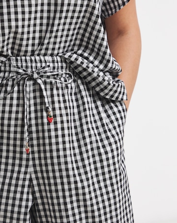 Simply Be Mono Gingham Barrel Leg Trouser