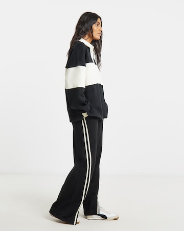 Simply Be Polo Sweat with Stripe Panel to Front