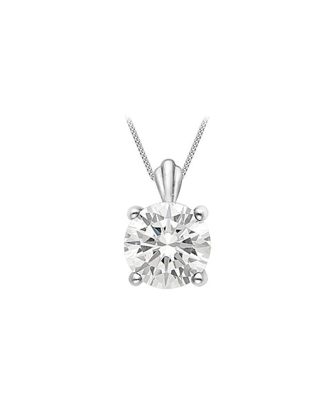 9ct Gold Round Cubic Zirconia Pendant