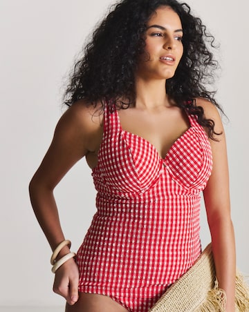 MAGISCULPT Gingham Underwired Tankini Top