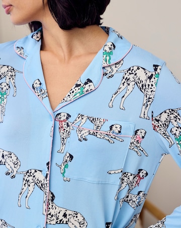 Chelsea Peers Classic Button Up Pyjama Set Dalmatian Dogs Print