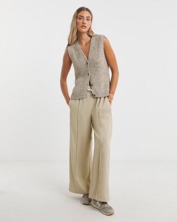 Simply Be Stone Chunky Tape Yarn Waistcoat