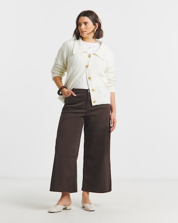 Simply Be Chocolate 24/7 Crop Wide Leg Jean
