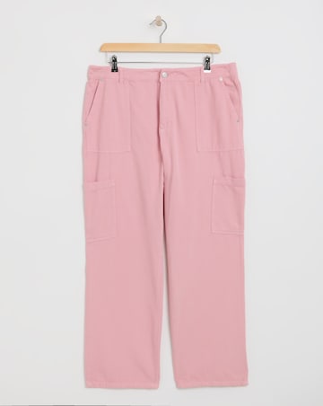 Simply Be Pink Cargo Jeans
