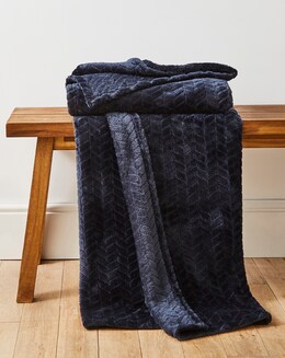 Embossed Jacquard Fleece Throw