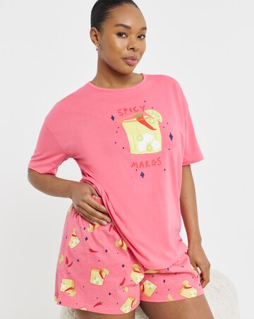 Simply Be Value Pyjama Short Set Cocktail Print