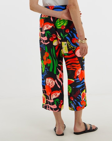 Linen Mix Wide Leg Trousers