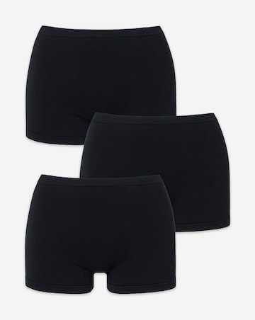 Pretty Secrets (3 Pack) Seamfree Boy Shorts Black