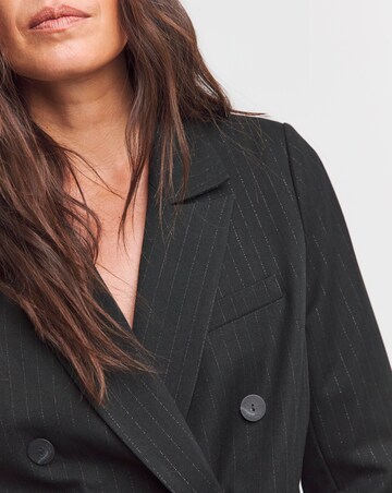 Metallic Thread Double Breasted Blazer