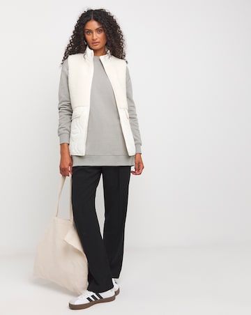 Grey Side Zip Longline Sweatshirt