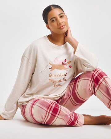 Christmas Daschund Flannel Pant Pyjama Set