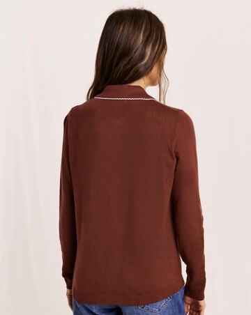 Julipa Petite Scallop Trim Button Down Cardigan