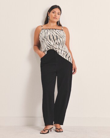 Brown Zebra Print Clear Sequin Cami Top
