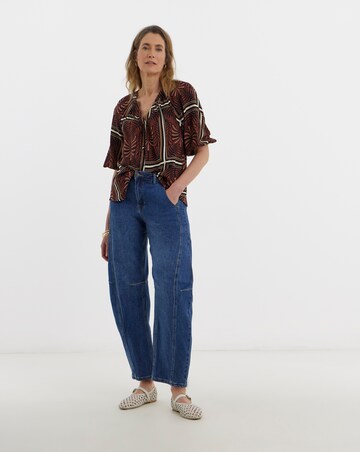 Collarless Button Through Blouse