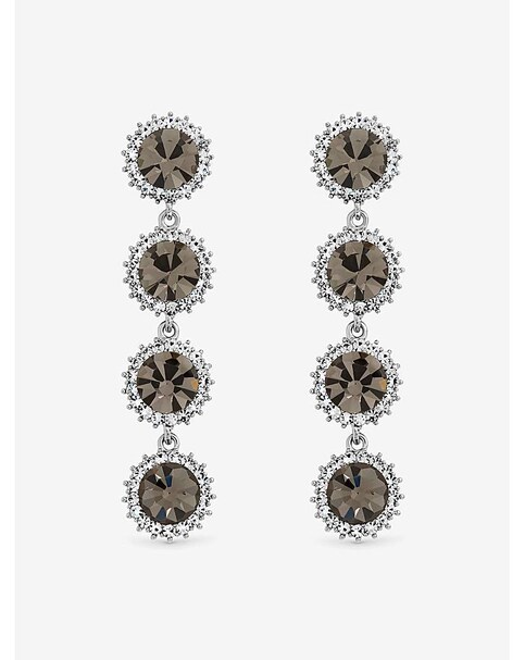 Black Diamond Statement Drop Earrings