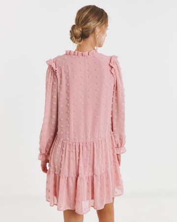Flounce London Dobby Spot Mini Dress