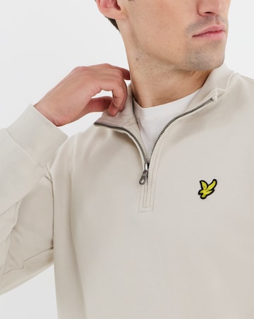 Lyle & Scott Loopback Quarter Zip Sweat - Stone