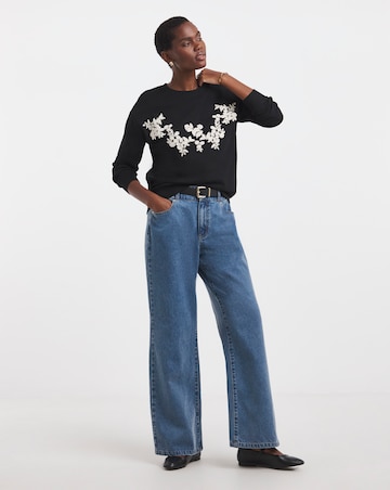 Black Cornelli Embroidered Sweatshirt