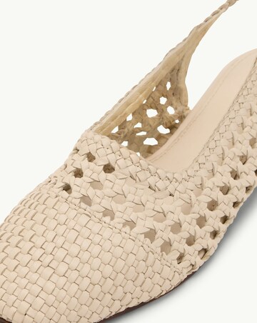 Nobodys Child White Leather Weave Slingbacks - Standard Fit (D)