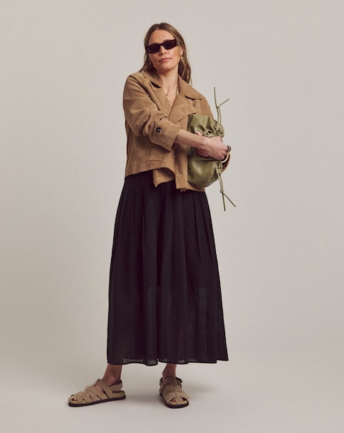 Anthology Pleat Tuck Midi Skirt