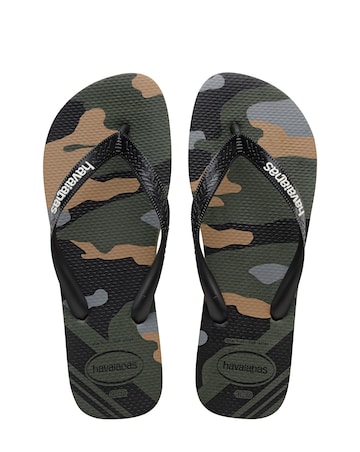 Havaianas Camo Logo Flip Flops - Green Multi