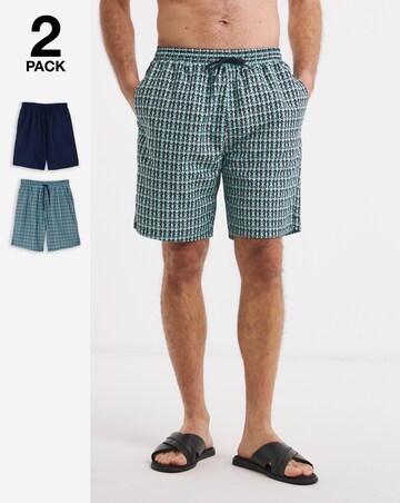 2 Pack Value Seahorse Print Swim Shorts Long