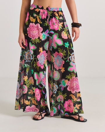 Figleaves Floral Print Mesh Beach Trousers