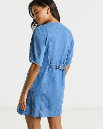 Simply Be Light Blue Cinched Mini Dress