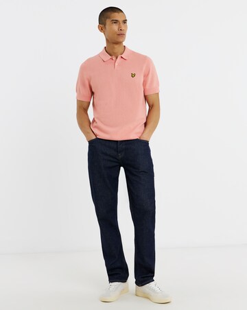 Lyle & Scott Cotton Short Sleeve Knitted Polo - Grapefruit