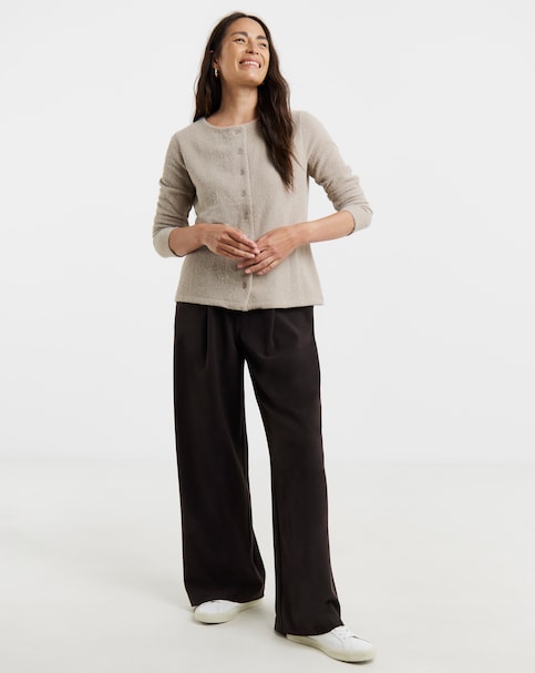 Cream Brushed Soft Touch Cardigan
