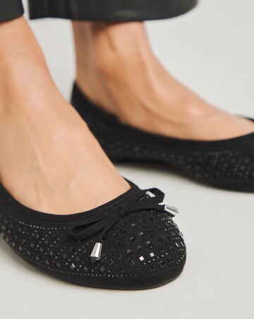 Charlize Embellished Ballerina Shoes Wide E Fit Simply Comfort